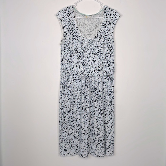 Boden Margot Jersey Knit Blue Polka Dot Midi Dress. Size 12L. - Picture 3 of 15